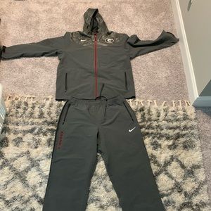 Official University if Georgia Football Nike sweat suit.